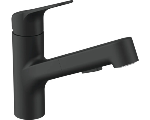 Svart köksblandare med utdragbar handdusch