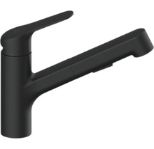 Svart köksblandare med utdragbar handdusch