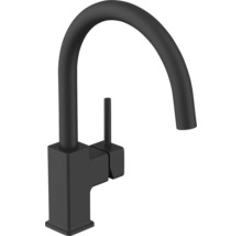 Svart köksblandare med hög pip