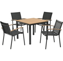 Uteplatsset med bord och fyra stolar för utomhusbruk