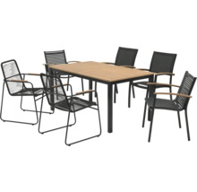 Trädgårdsbord med sex trädgårdsstolar