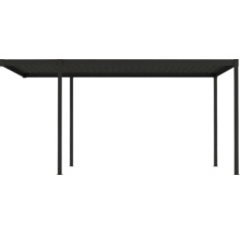 Paviljong med rektangulärt tak och stödjande stolpar