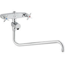 Köksblandare med dubbla handtag och pip