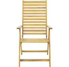 Träfärgad trädgårdsstol med armstöd