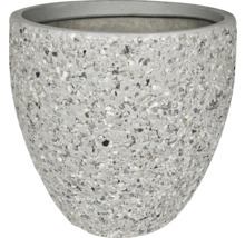 Grå blomkruka med design av småsten