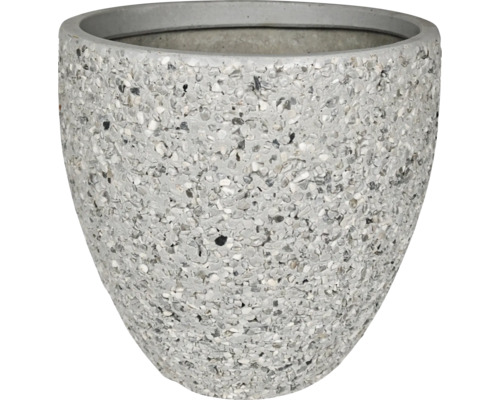Grå blomkruka med design av småsten