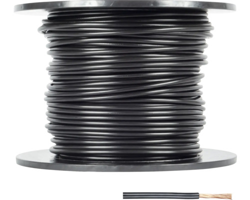 Svart elkabel på en spole