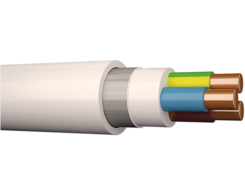 Installationskabel DRAKA 5G1,5mm² vit 50m Elektrisk kabel med tre ledare