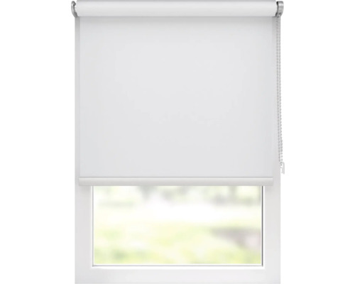 Vit rullgardin på fönster för ljusreglering