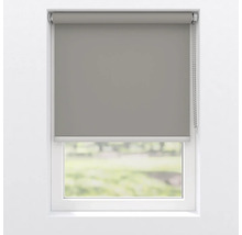 Grå rullgardin framför ett fönster för avskildhet