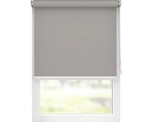 Grå rullgardin på ett fönster