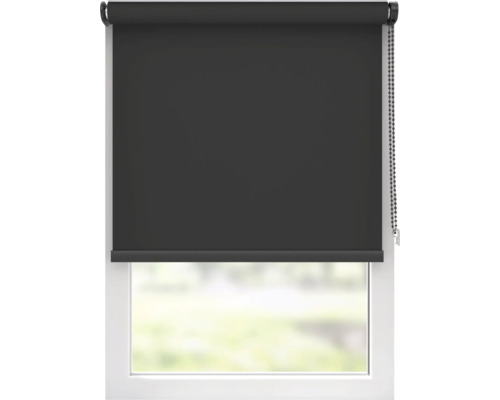 Mörkgrå rullgardin på fönstret