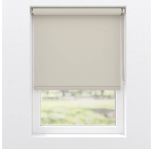 Beige fönsterrullgardin i stängt läge