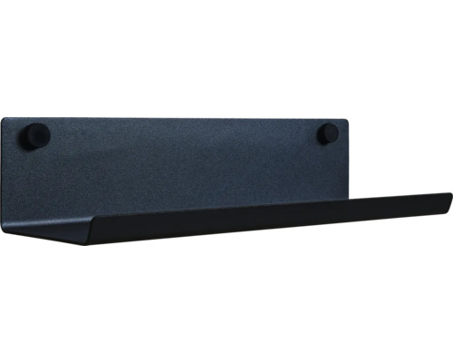 Hylla SONAVA bred S 380x90x140mm metall svart Vägghylla av metall