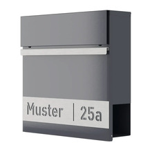 Grå brevlåda med exempeltext