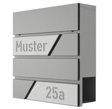 Brevlåda med skrivfält för namn och husnummer