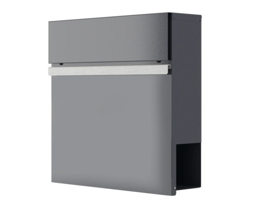 Grå väggmonterad brevlåda