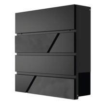 Modern stålpostlåda med tidningsfack