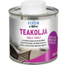 Fixor Teakolja i en 250 ml burk för skydd och underhåll av teakträ