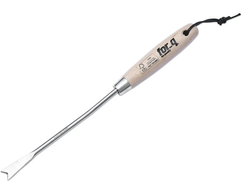 Ogräsjärn med trähandtag och rostfritt stålblad