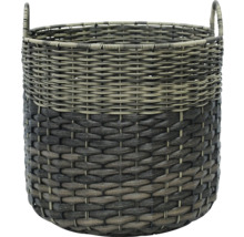 Rund flätad korg med handtag