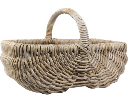 Planteringskorg Leah med handtag naturfiber 32x22x27cm brun Korg av flätat material med handtag