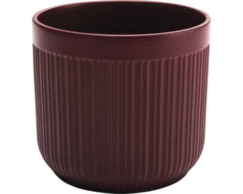 Kruka i keramik med räfflad yta