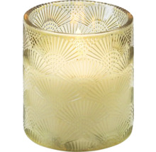 Vindlykta i glas med reliefmönster