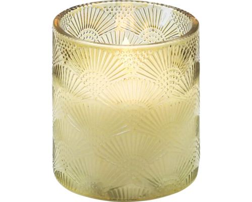 Vindlykta i glas med reliefmönster