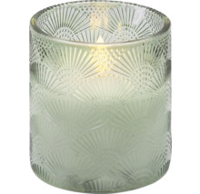 Glaslykta med präglat mönster