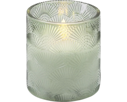 Glaslykta med präglat mönster