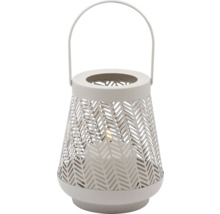 Lyckta av metall med hålmönster och handtag