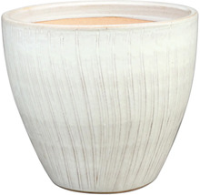 Blomkruka i keramik med vertikalt räfflat mönster