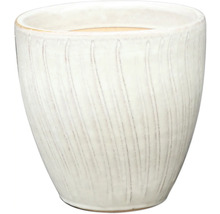 Keramisk blomkruka med vertikalt spårmönster