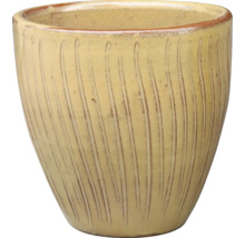Keramisk blomkruka med vertikala linjer