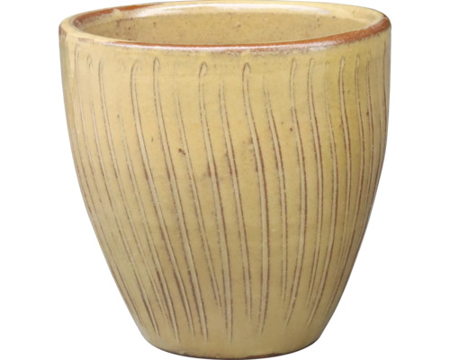 Keramisk blomkruka med vertikala linjer
