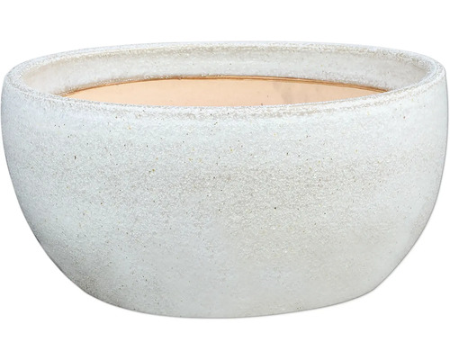 Planteringsskål Sandy White glaserad keramik Ø44x21cm vit Rund blomkruka av keramik