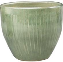 Keramisk blomkruka med vertikalt räfflat mönster