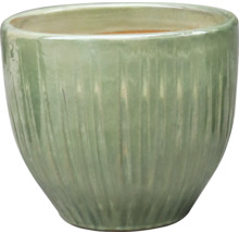 Keramisk blomkruka med vertikalt ribbmönster