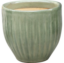 Keramisk blomkruka med vertikalt räfflat mönster