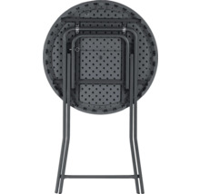 Hopfällt runt fällbord med stålram