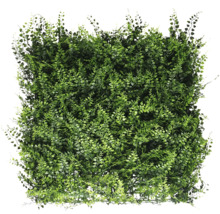 Fyrkantigt, konstgjort växtelement med små, gröna blad för väggdekoration