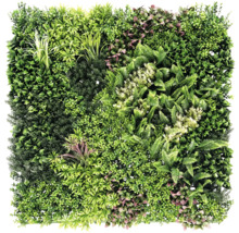 Konstgjord växtvägg med olika grönsorter