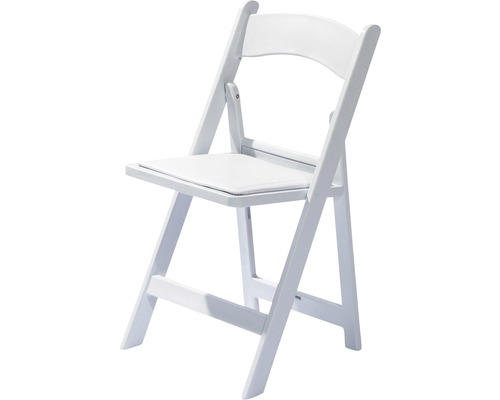Klappstol VEBA 45x45x78cm plast vit Vit fällstol med vadderad sits