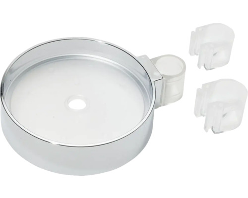 Tvålkopp FM MATTSSON för duschstång med Ø18/20/22 mm krom transparent plast 8239741 Tvålkopp med sugproppsfäste
