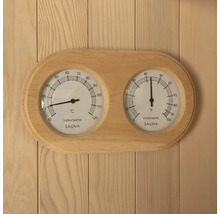 Bastutermometer och hygrometer med träram