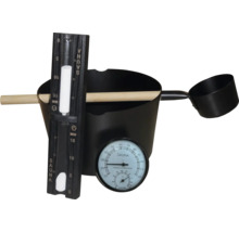 Bastuhink med skopa, termometer och timglas