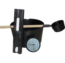 Bastuhink med skopa, termometer och timglas