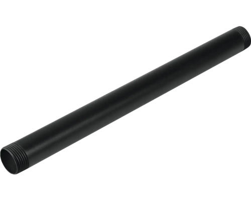 Svart stålrör med gängade ändar