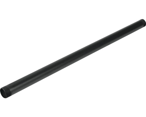 Svart stålrör med gänga i båda ändar